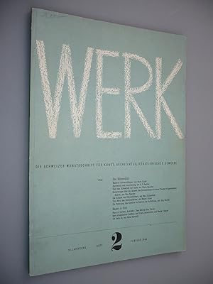 Seller image for Werk. Die Schweizer Monatsschrift fr Kunst, Architektur, knstlerisches Gewerbe; 31. Jahrgang, Heft 2, Februar 1944 for sale by Antikvariat Valentinska