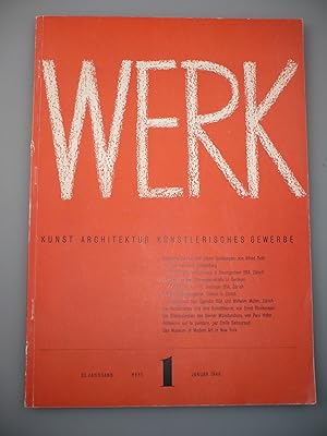 Seller image for Werk. Die Schweizer Monatsschrift fr Kunst, Architektur, knstlerisches Gewerbe; 33. Jahrgang, Heft 1, Dezember 1946 for sale by Antikvariat Valentinska