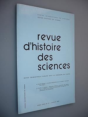 Bild des Verkufers fr Revue d'Histoire des Sciences et de leurs Applications; [Tome XXXII; No 3 - Juillet 1979] zum Verkauf von Antikvariat Valentinska