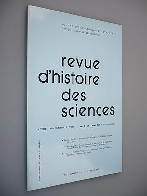 Bild des Verkufers fr Revue d'Histoire des Sciences et de leurs Applications; Tome XXXII; No 4 - Octobre 1979 zum Verkauf von Antikvariat Valentinska