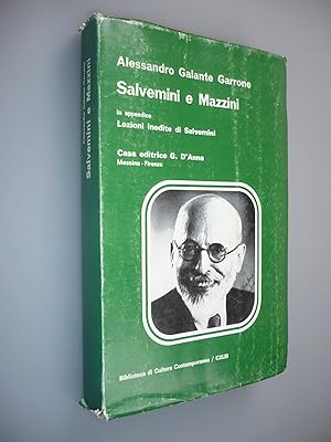 Bild des Verkufers fr Salvemini e Mazzini. In appendice Leizioni inedite di Salvemini [= Biblioteca di Cultura Contemporanea; CXLIII] zum Verkauf von Antikvariat Valentinska