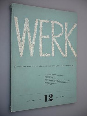 Seller image for Werk. Die Schweizer Monatsschrift fr Kunst, Architektur, knstlerisches Gewerbe; 31. Jahrgang, Heft 12, Dezember 1943 for sale by Antikvariat Valentinska