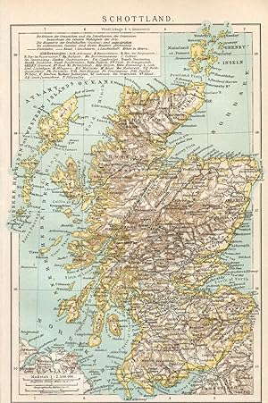 Landkarte Schottland. Maßstab: 1 : 2 500 000