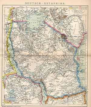 Landkarte. Deutsch-Ostafrika. Maßstab: 1 : 6 000 000