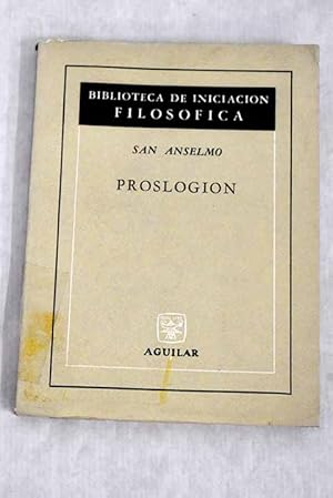 Imagen del vendedor de Proslogin a la venta por Alcan Libros