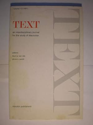 Imagen del vendedor de Text. An interdisciplinary journal for the study of discourse Volume 1-2 (1981) a la venta por Librera Antonio Azorn
