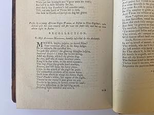 Phillis Wheatley's Poem "On Recollection" in 1772 Annual Register Anthology