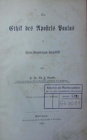 Imagen del vendedor de Die Ethik des Apostels Paulus in ihren Grundzgen dargestellt. a la venta por Antiquariat Bookfarm