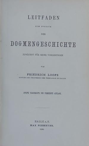 Bild des Verkufers fr Leitfaden zum Studium der Dogmengeschichte. Zunchst fr seine Vorlesungen. zum Verkauf von Antiquariat Bookfarm