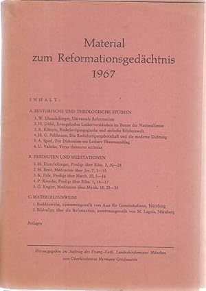 Seller image for Material zum Reformationsgedchtnis 1967. for sale by Fundus-Online GbR Borkert Schwarz Zerfa