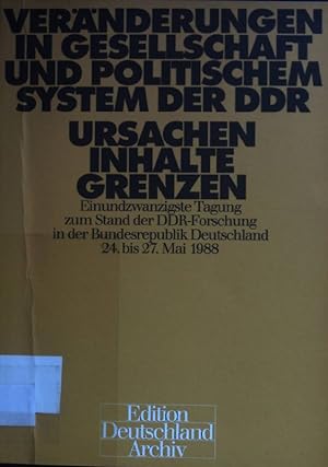 Seller image for Vernderungen in Gesellschaft und politischem System der DDR : Ursachen, Inhalte, Grenzen. for sale by books4less (Versandantiquariat Petra Gros GmbH & Co. KG)