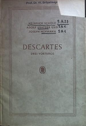 Imagen del vendedor de Descartes. Drei Vortrge. a la venta por books4less (Versandantiquariat Petra Gros GmbH & Co. KG)
