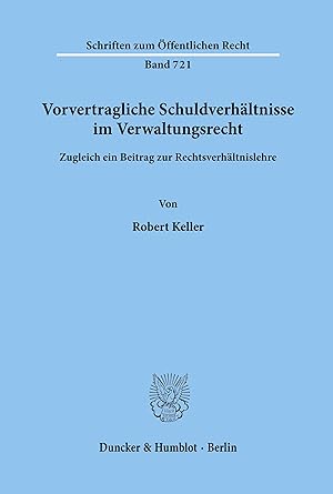 Seller image for Vorvertragliche Schuldverhaeltnisse im Verwaltungsrecht for sale by moluna