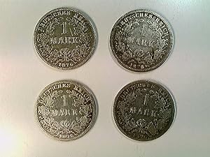Münzen, 4x 1 Reichsmark, 1876 A/C/F/H, Konvolut