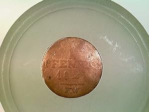Münze, 1 Pfennig, 1821, F.W., Waldeck Pyrmont, Georg II., Kupfer