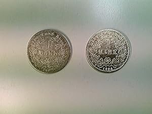 Münzen, 2x 1 Reichsmark, 1886 D/F, Konvolut