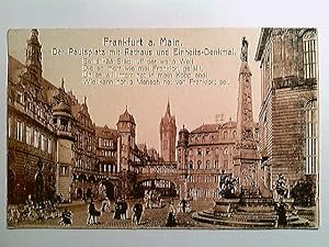 Frankfurt am Main, Paulsplatz mit Rathaus und Einheits-Denkmal, AK, gelaufen 1915