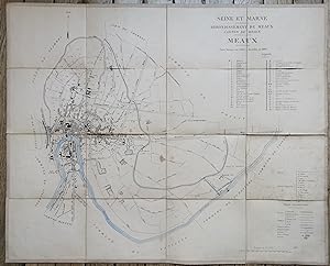 plan de la Commune de MEAUX dressée en 1860, rectifiée en 1896