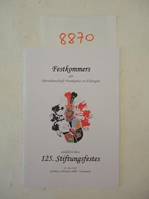 Festkommers der Burschenschaft Frankonia zu Erlangen anläßlich ihres 125.Stiftungsfestes