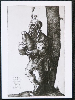 Imagen del vendedor de Albrecht Durer Artist (1471-1528) Postcard The Bagpiper Engraving a la venta por Postcard Anoraks