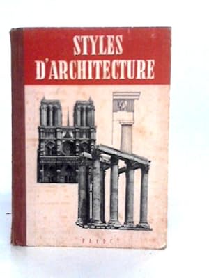 Bild des Verkufers fr Styles D'Architecture zum Verkauf von World of Rare Books