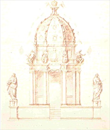 Seller image for Inigo Jones Postcard Elevation for Catafalque James I Westminster Abbey for sale by Postcard Anoraks