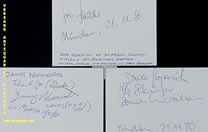 Bild des Verkufers fr 3 eigenhndig signierte und datierte Autogrammkarten. zum Verkauf von Antiquariat Bebuquin (Alexander Zimmeck)