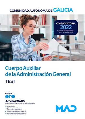 Bild des Verkufers fr TEST AUXILIAR ADMINISTRATIVO COMUNIDAD AUTONOMA DE GALICIA zum Verkauf von CENTRAL LIBRERA REAL FERROL