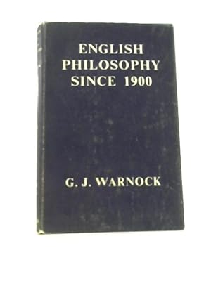 Bild des Verkufers fr English Philosophy since 1900 zum Verkauf von World of Rare Books