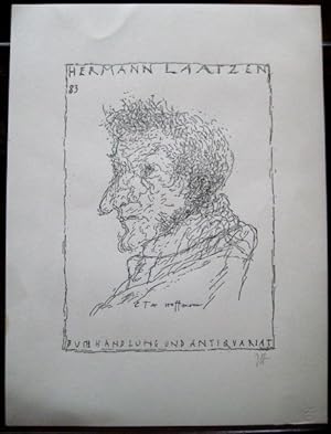 E.T.A. Hoffmann. Porträt Nr. 83 aus der Serie "Dichterköpfe" für die Buchhandlung Hermann Laatzen.