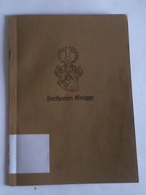 Bild des Verkufers fr Stammfolge des Geschlechts der Freiherren Knigge. Sonderdruck aus dem Genealogischen Handbuch des Adels Band 27 (Freiherrliche Huser A, Band IV) zum Verkauf von Celler Versandantiquariat