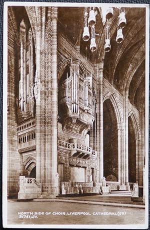 Liverpool Postcard Merseyside Lancs Vintage View Of Cathedral Real Photo