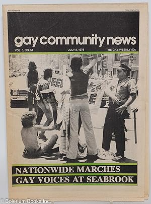 Image du vendeur pour GCN: Gay Community News; the gay weekly; vol. 5, #51, July 8, 1978: Nationwide Marches/Gay Voices at Seabrook mis en vente par Bolerium Books Inc.