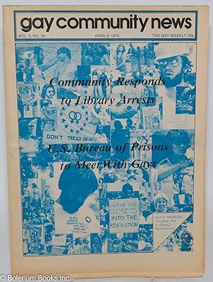 Bild des Verkufers fr GCN - Gay Community News: the gay weekly; vol. 5, #38, Apr. 8, 1978: US Bureau of Prisons to Meet With Gays zum Verkauf von Bolerium Books Inc.