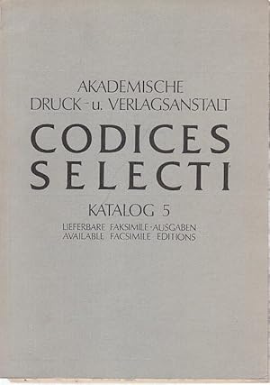 Bild des Verkufers fr Codices Selecti - Katalog 5 - Lieferbare Faksimile-Ausgaben / Available facsimile editions. Jnner / Januar / January 1978. zum Verkauf von Antiquariat Carl Wegner