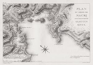 "Plan du Golfe de Macri anciennement Glaucus Sinus" - Fethiye Makri Gulf Mugla province Aegean Se...