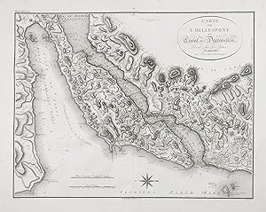 Immagine del venditore per Carte de l'Hellespont ou Canal des Dardanelles" - Dardanelles Dardanellen Hellespont Turkey Trkei map Karte venduto da Antiquariat Steffen Vlkel GmbH