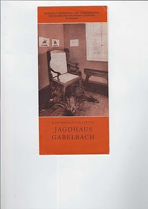 Bild des Verkufers fr Goethegedenksttte Jagdhaus Gabelbach. Mit 3 Fotos. zum Verkauf von Antiquariat Frank Dahms
