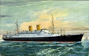 Künstler Ansichtskarte / Postkarte Dampfer MS Berlin, Norddeutscher Lloyd Bremen, Passagierschiff