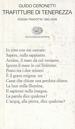 1° edizione! Truffatore di tenerezza. Poesia tradotta 1963-2008