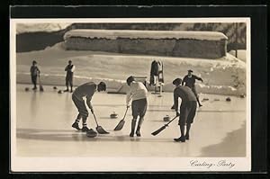Ansichtskarte Curling-Party, Wintersport auf dem Eis
