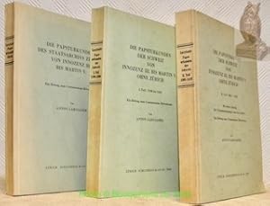 Bild des Verkufers fr Die Papsturkunden des Staatsarchivs Zrich von Innozenz III. bis Martin V. Ein Beitrag zum Censimentum Helveticum. Die Papsturkunden der Schweiz von Innozenz III. bis Martin V. ohne Zrich. I. Teil: Von Innozenz III. bis Benedikt XI. 1198 bis 1304. II. Teil: Bon Klemens V. bis Martin V. 1305 bis 1418. Mit einem Anhang: Die Urkundenempfnger und ihre Archive. (3 Bnde). zum Verkauf von Bouquinerie du Varis