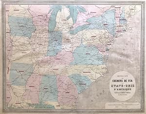 CHEMIN DE FER - Nouvelle Carte des Chemins de Fer des Etats-Unis d' Amérique [Estados Unidos]