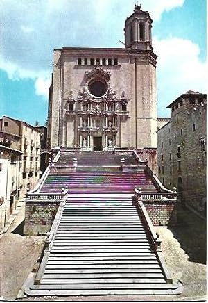 Bild des Verkufers fr POSTAL L01276: Escalinata de la Catedral de Girona zum Verkauf von EL BOLETIN