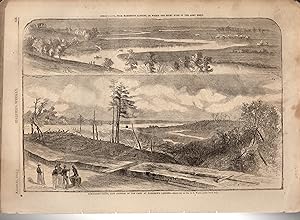 Seller image for ENGRAVNIG: "Civil War: 2 Scenes at Harrison's Landing, James River (Virginia)". engraving from Harper's Weekly,: August 23, 1862 for sale by Dorley House Books, Inc.