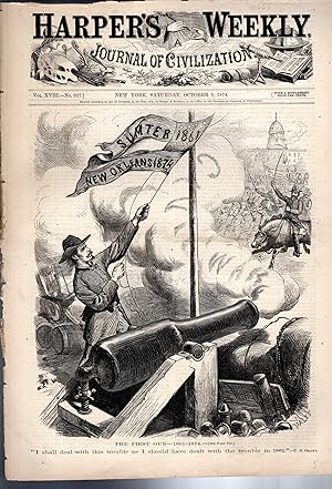 Seller image for ENGRAVNIG: "The First Gun--1861-1874".engraving from Harper's Weekly,: October 3, 1874 for sale by Dorley House Books, Inc.