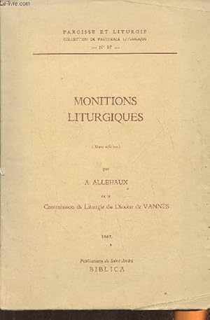 Seller image for Monitions liturgiques for sale by Le-Livre