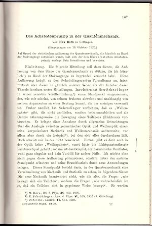 "Das Adiabatenprinzip in der Quantenmechanik" (Zeitschrift für Physik: Volume 40, pp. 167-192)