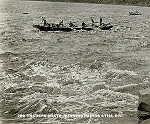 [Prairies, Arctic] Traders Boats Running Rapids Athabasca River