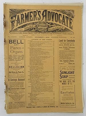 Seller image for The Farmer's Advocate, November 1, 1902 for sale by Attic Books (ABAC, ILAB)